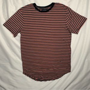 Pacsun T Shirt Men‎ Large Peach Black Short Sleeve Striped Lightweight Casual